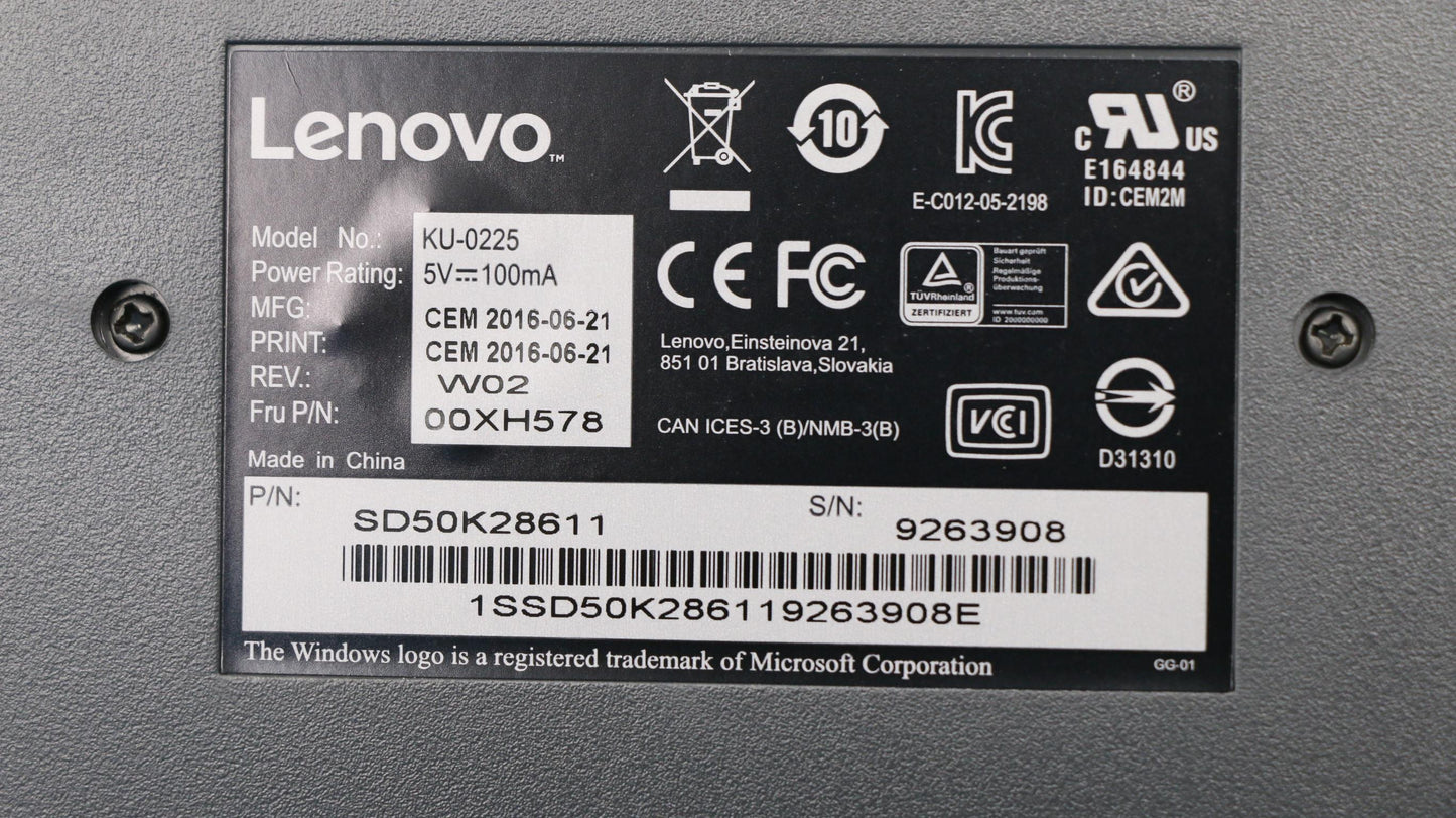 Lenovo Kb Keyboards External - 00XH578
