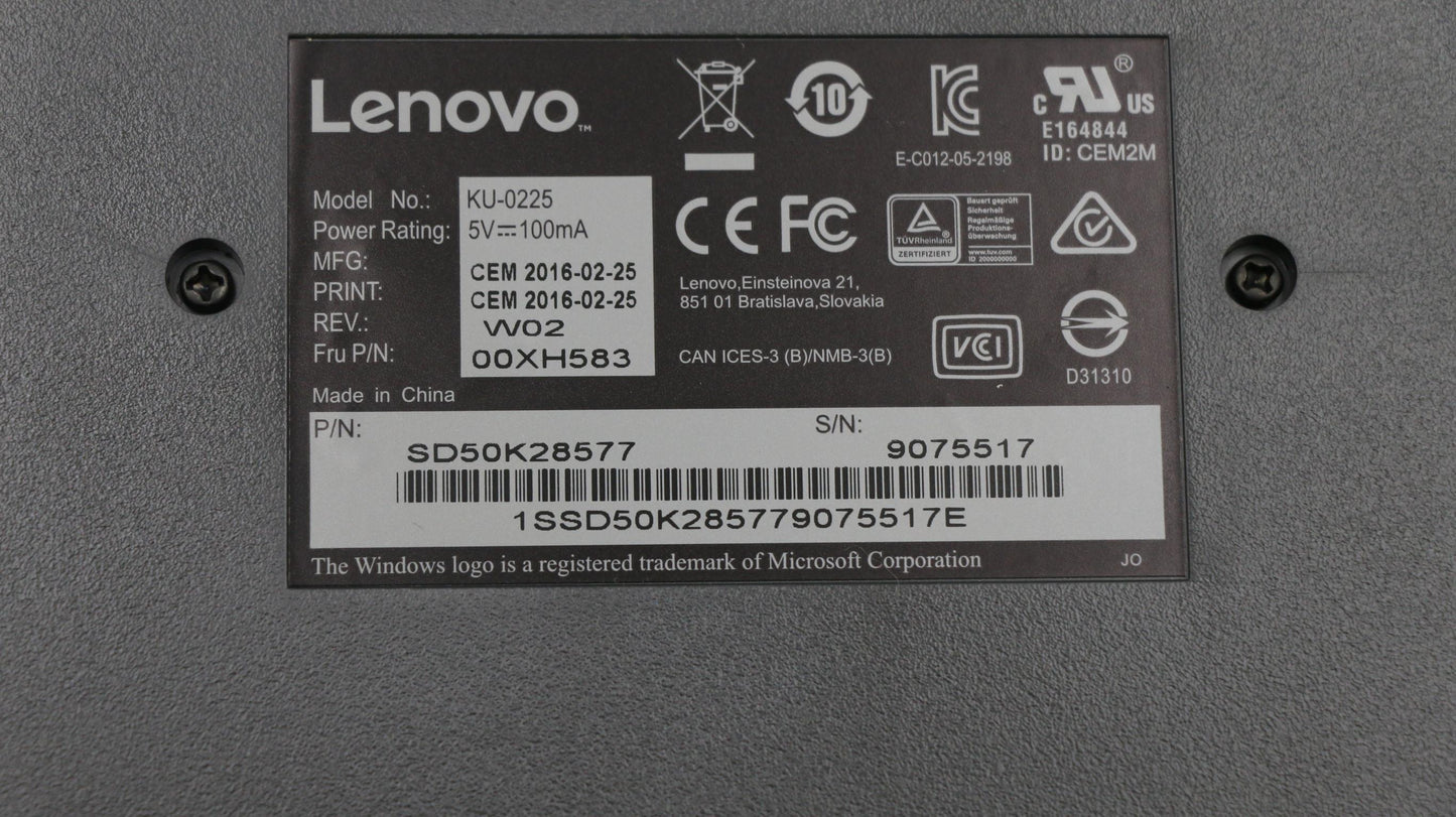 Lenovo Kb Keyboards External - 00XH583