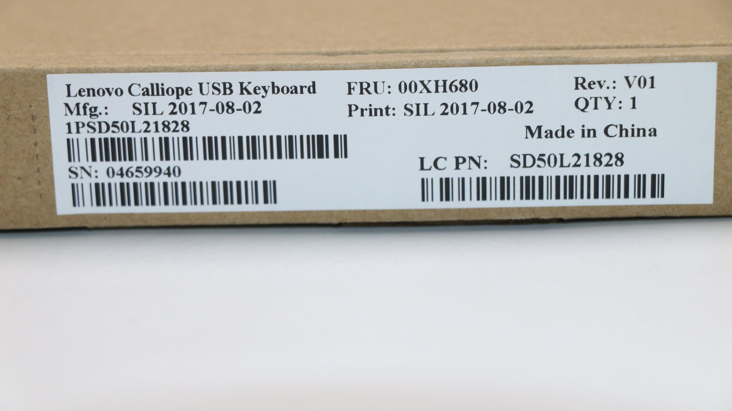 Lenovo Usb,Calliope,Kb,Wh,Ind,Eng - 00XH680