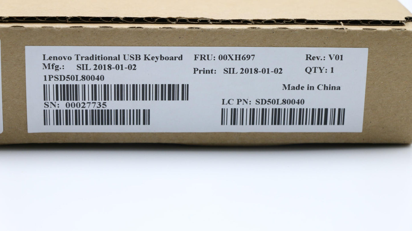 Lenovo Liteon Sk8827 Usb Kb Blk Danis - 00XH697