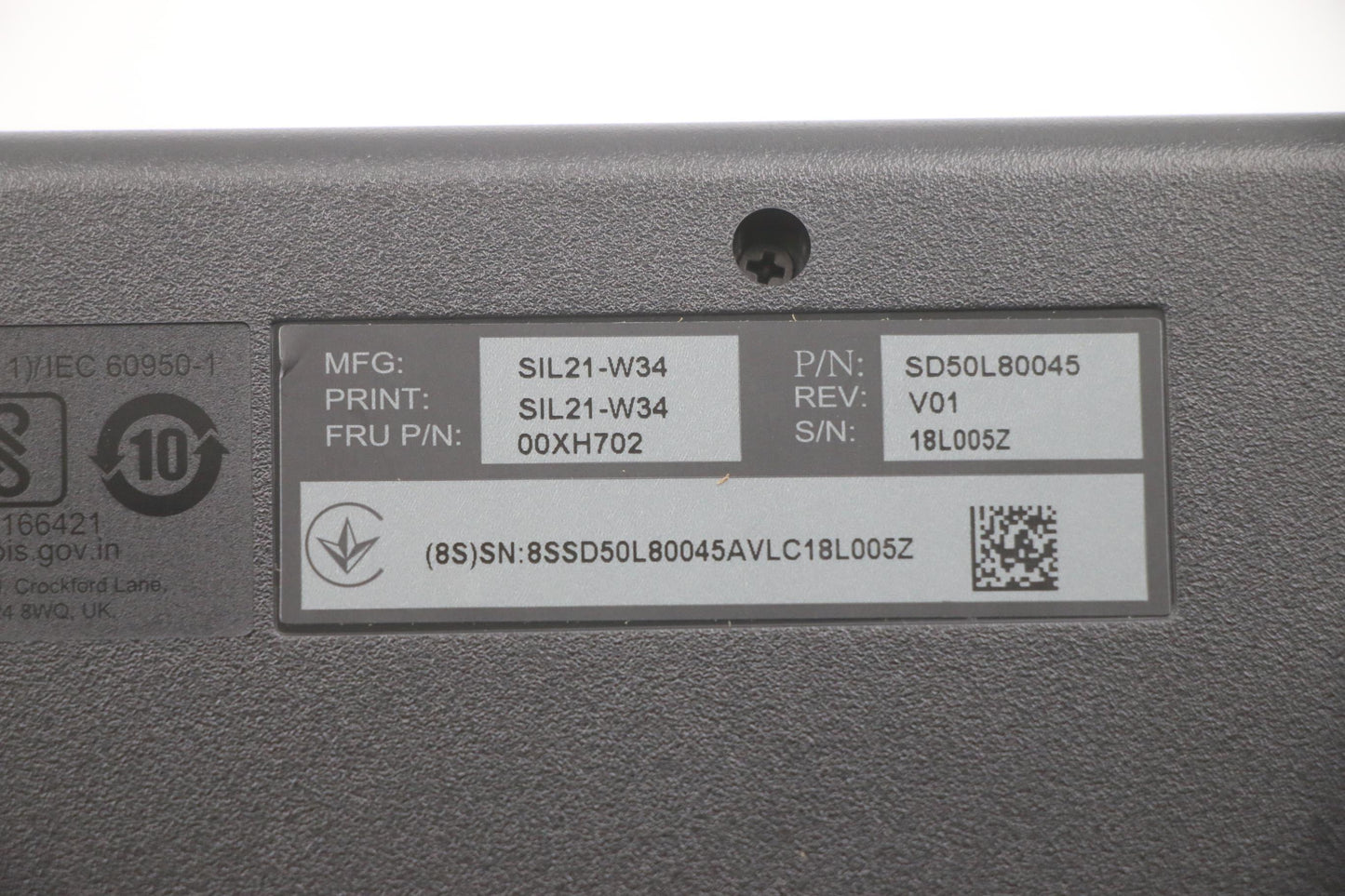 Lenovo Liteon Sk8827 Usb Kb Blk De - 00XH702