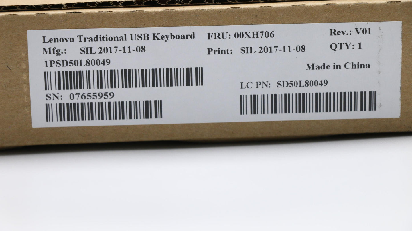 Lenovo Liteon Sk8827 Usb Kb Blk Hu - 00XH706