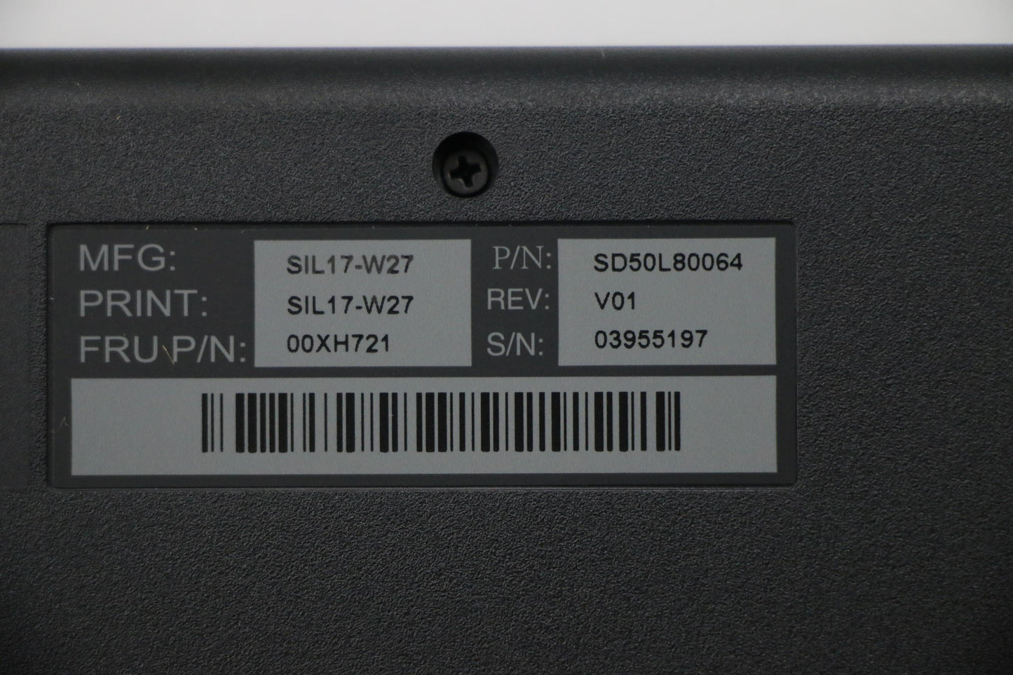 Lenovo Liteon Sk8827 Usb Kb Blk Swe-F - 00XH721