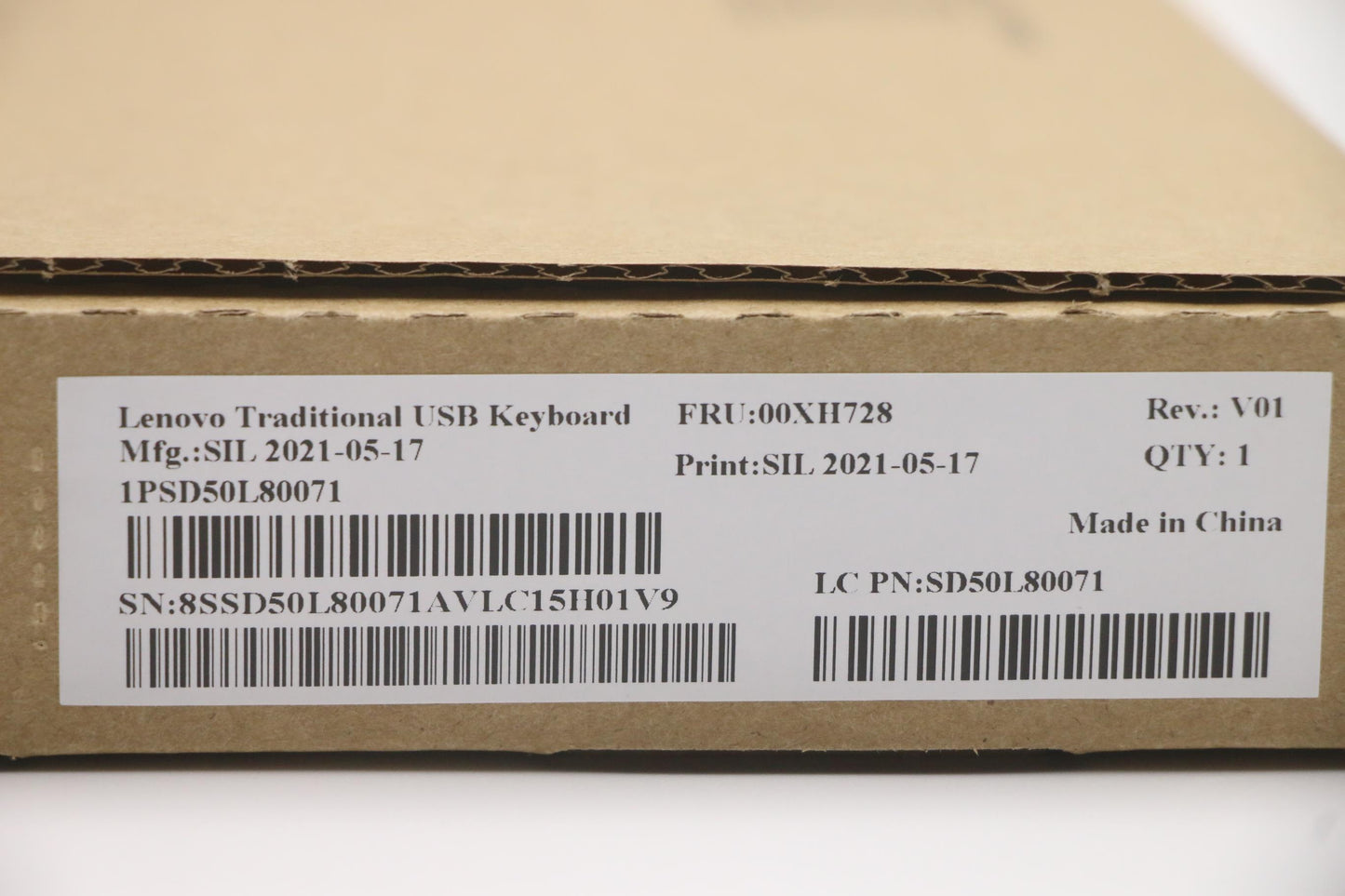 Lenovo Liteon Sk8827 Usb Kb Blk Sl - 00XH728