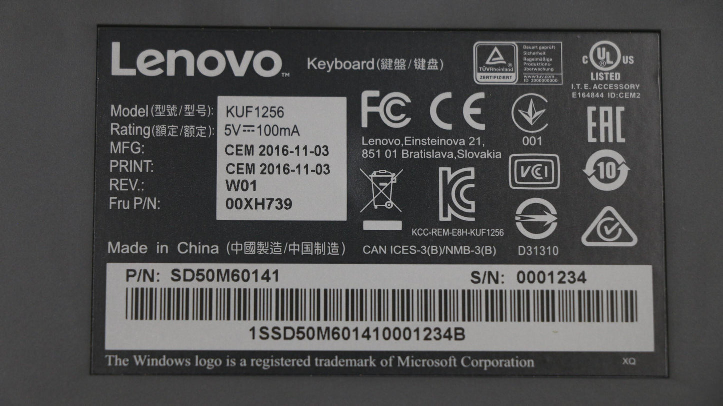 Lenovo Tc With Dy/Us - 00XH739