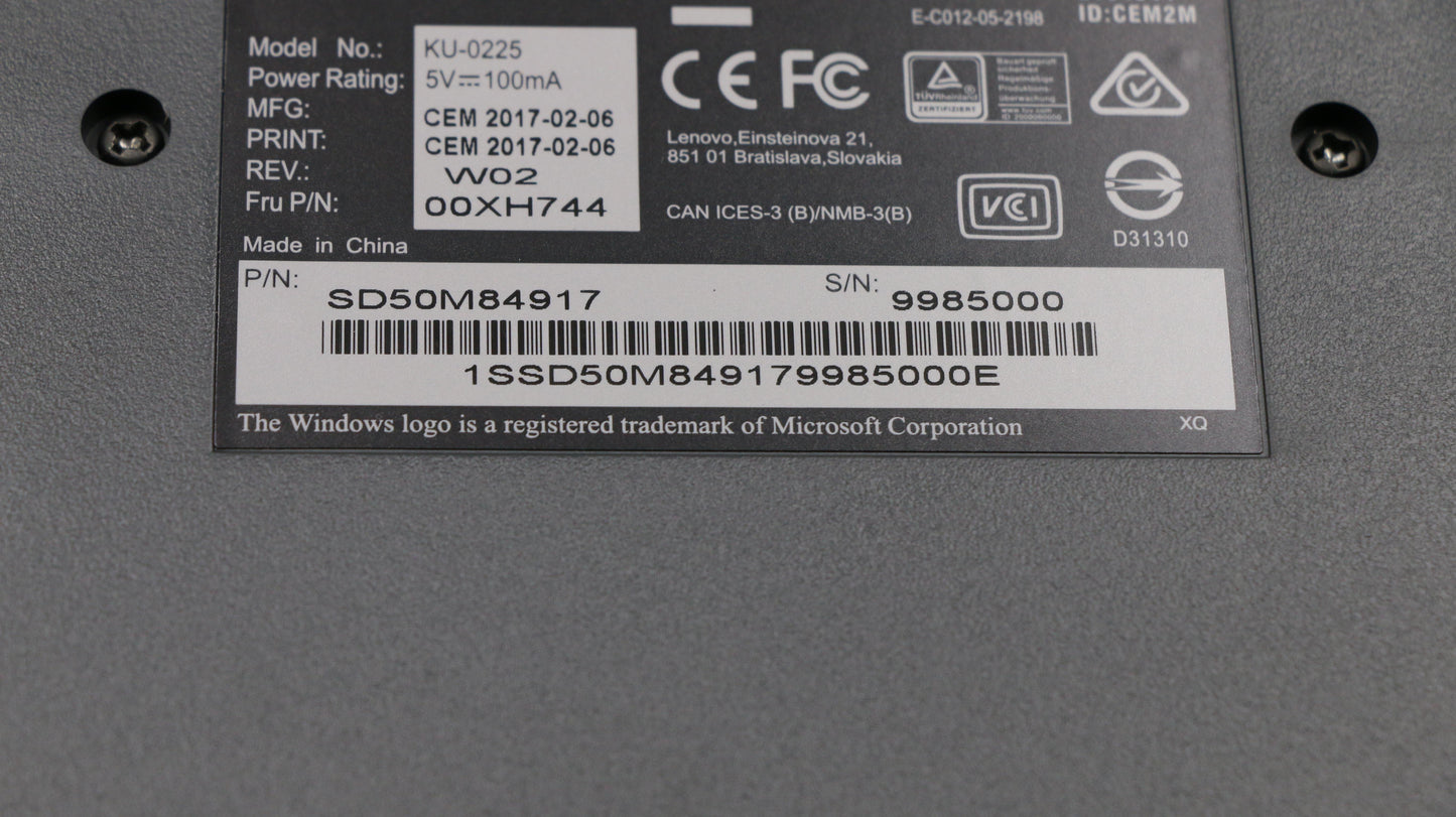 Lenovo Dt Kyb Usb Kb Hebrew Y - 00XH744