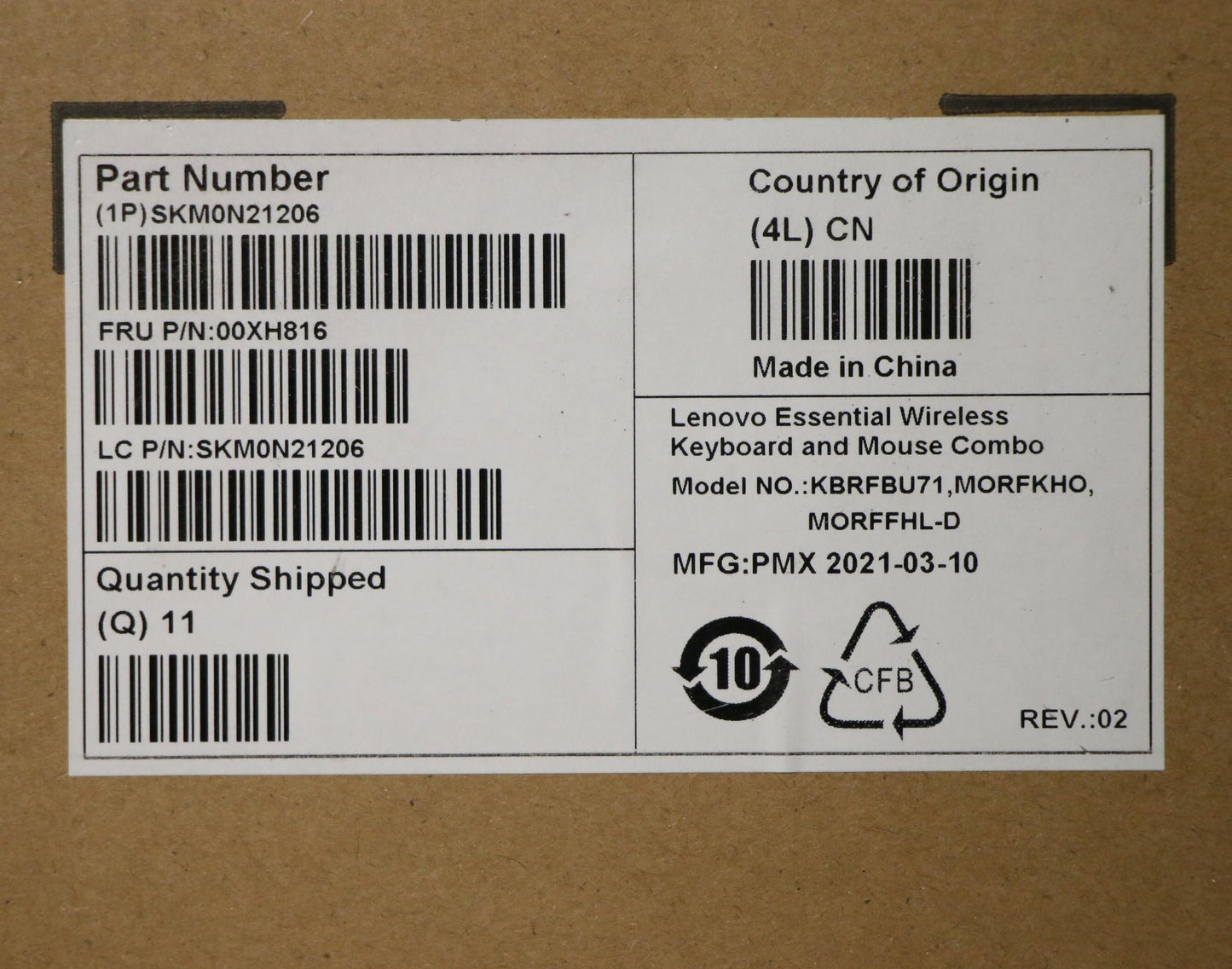 Lenovo Wlkmcalliopebkita - 00XH816