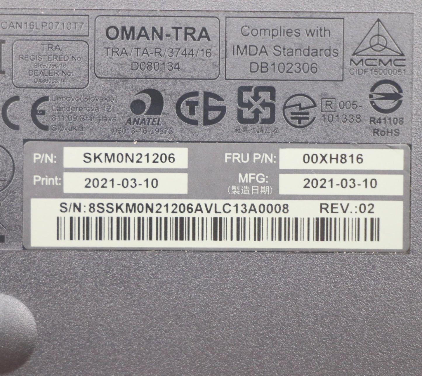 Lenovo Wlkmcalliopebkita - 00XH816