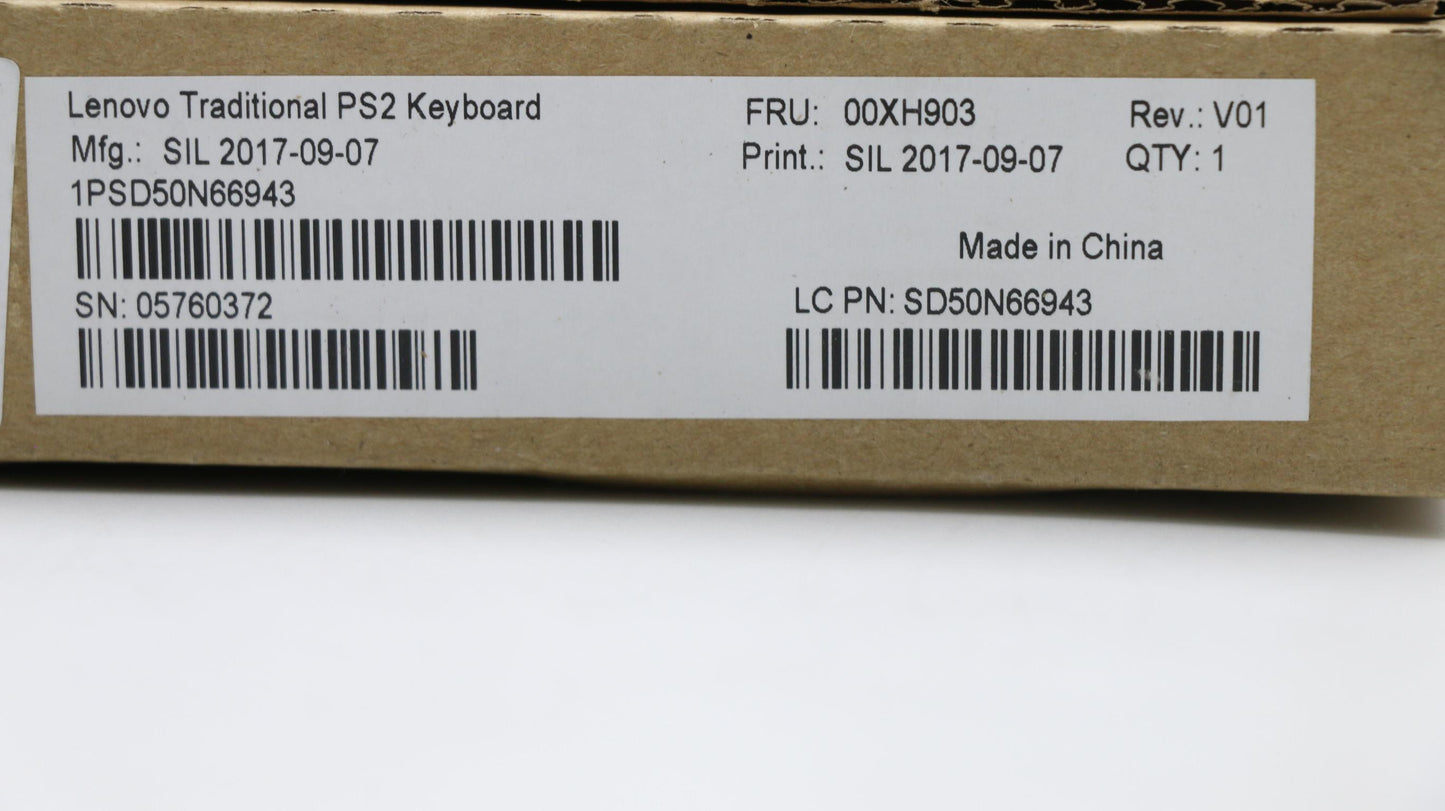 Lenovo Ps2 Trdtnl Kb Bk Tc/Eng - 00XH903