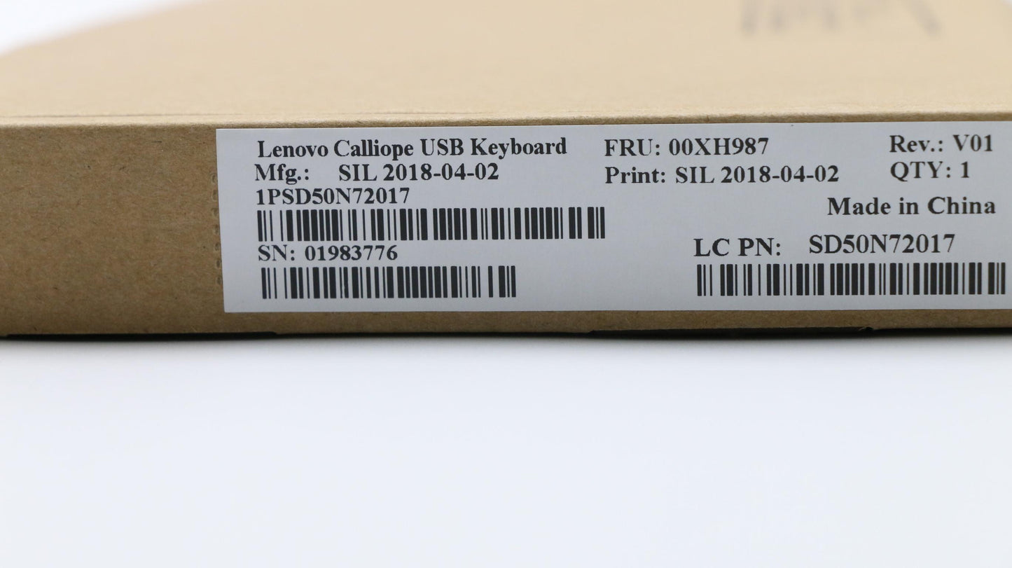 Lenovo Usb Calliope Kb Sr Ind Eng - 00XH987