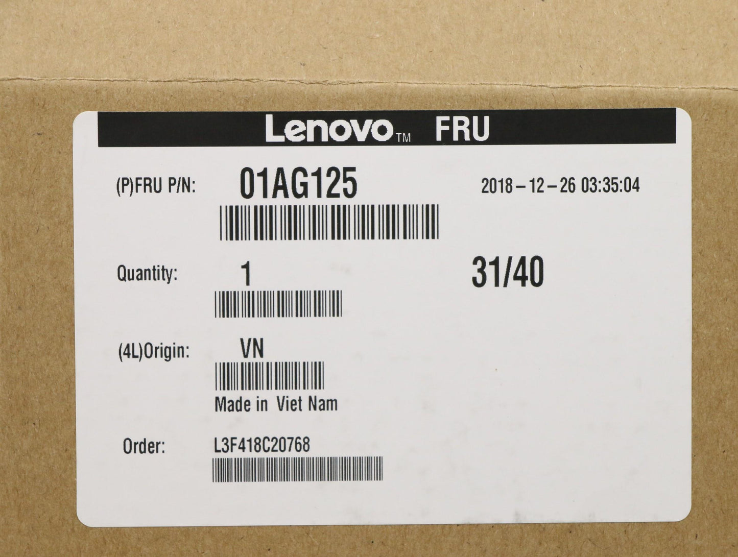 Lenovo 01AG125 Xeon E3-1225V6 3.3G 4C 73W