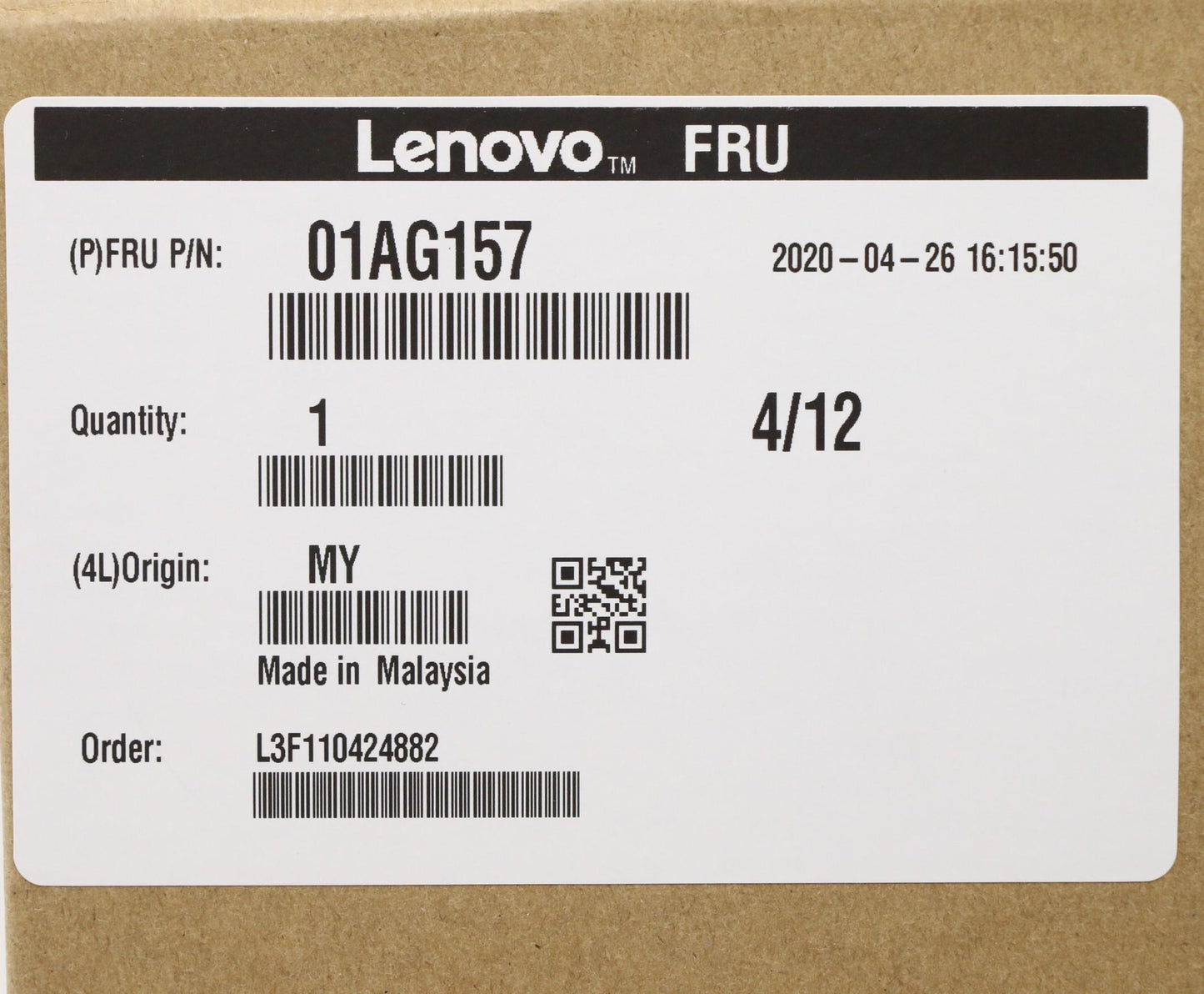 Lenovo Xeon Gold 6136 3.0G 12C 150W - 01AG157