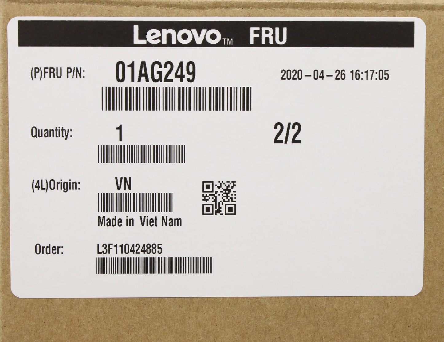 Lenovo 01AG249 Intel Xeon E-2124G 3.4Ghz 71W