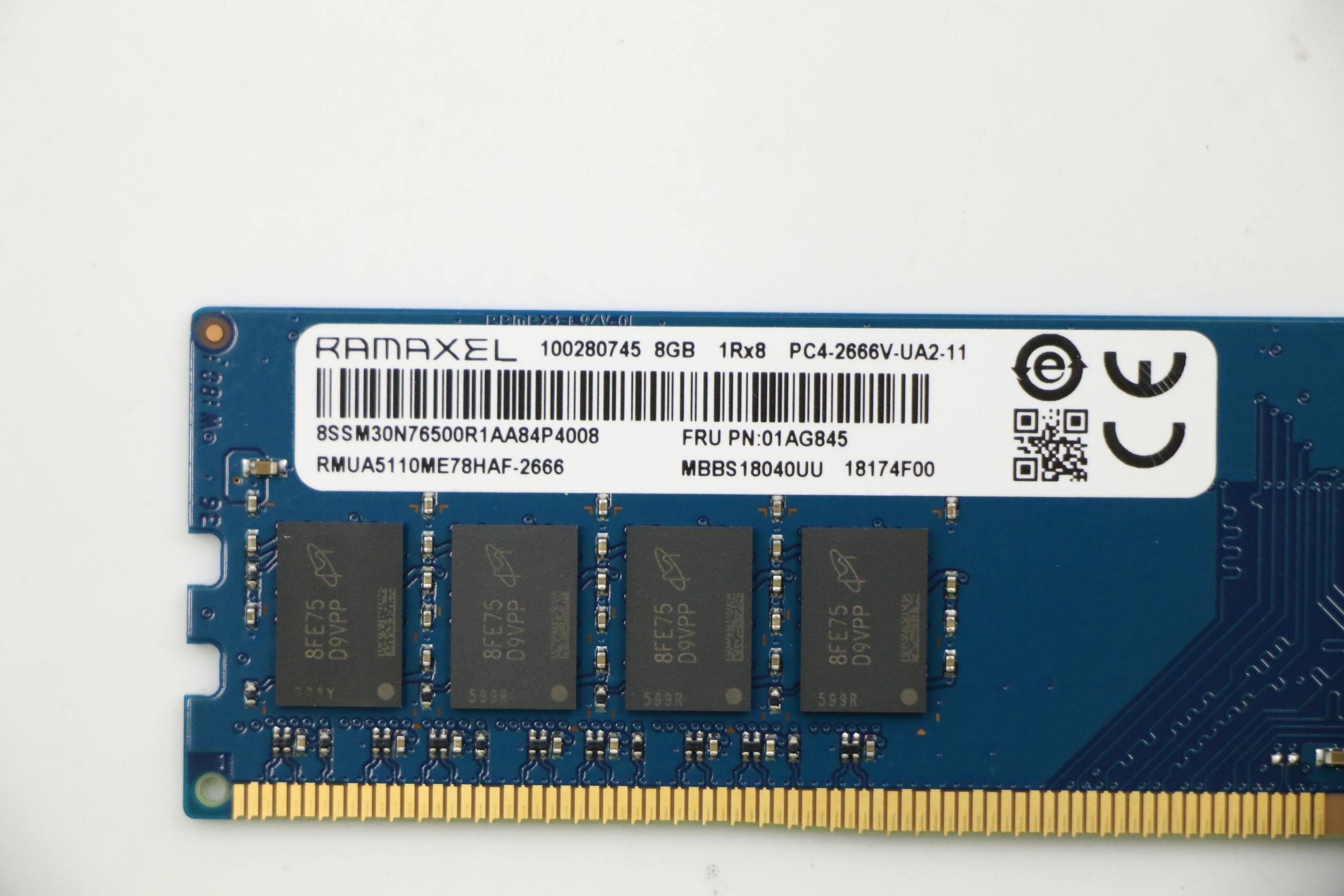 Lenovo 8GB DDR4 2666MHz UDIMM Memory by Ramaxel - 01AG845– LenovoPart