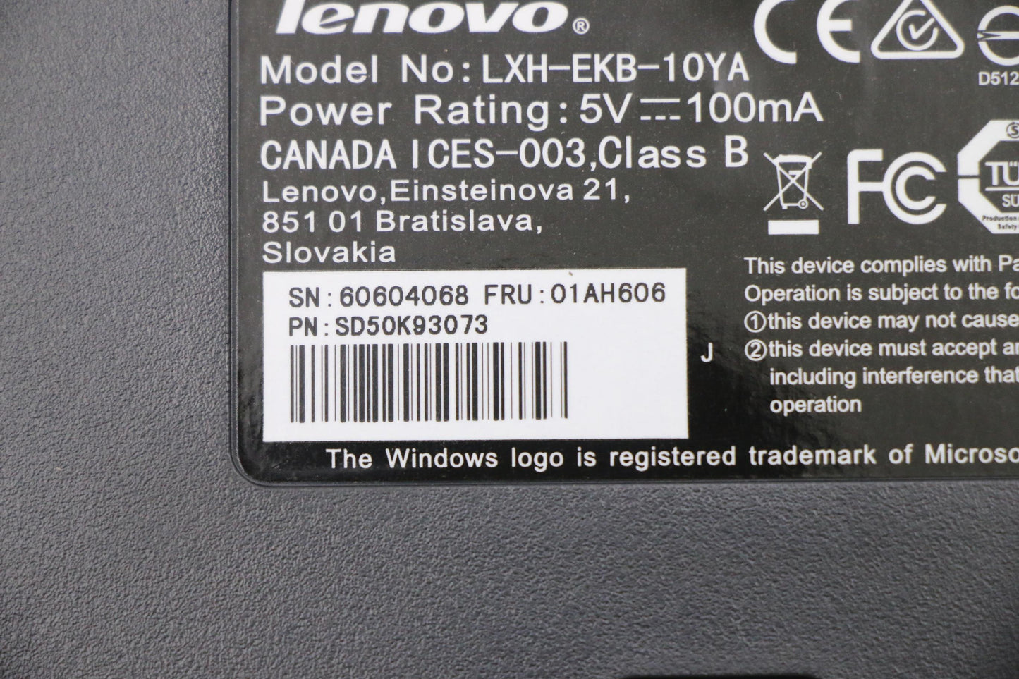 Lenovo 01AH606 Kb Keyboards External