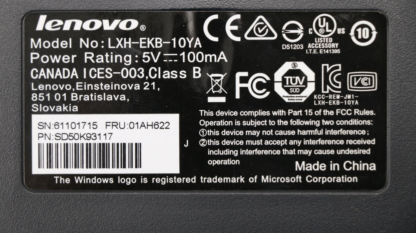 Lenovo 01AH622 Kb Keyboards External