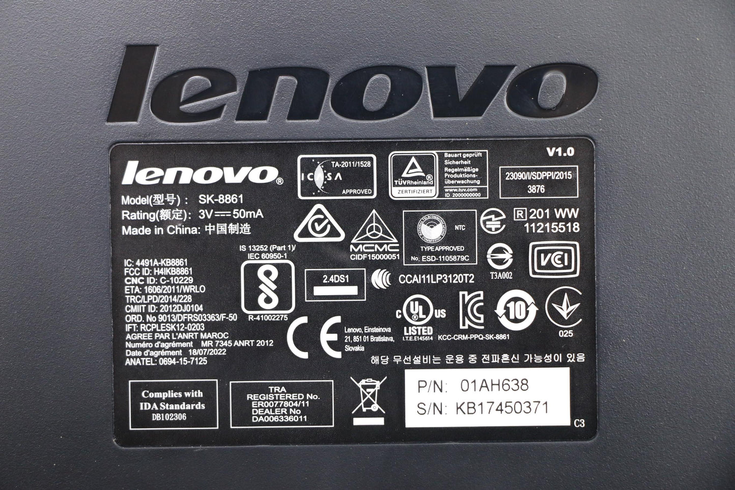 Lenovo 01AH638 Kb Keyboards External