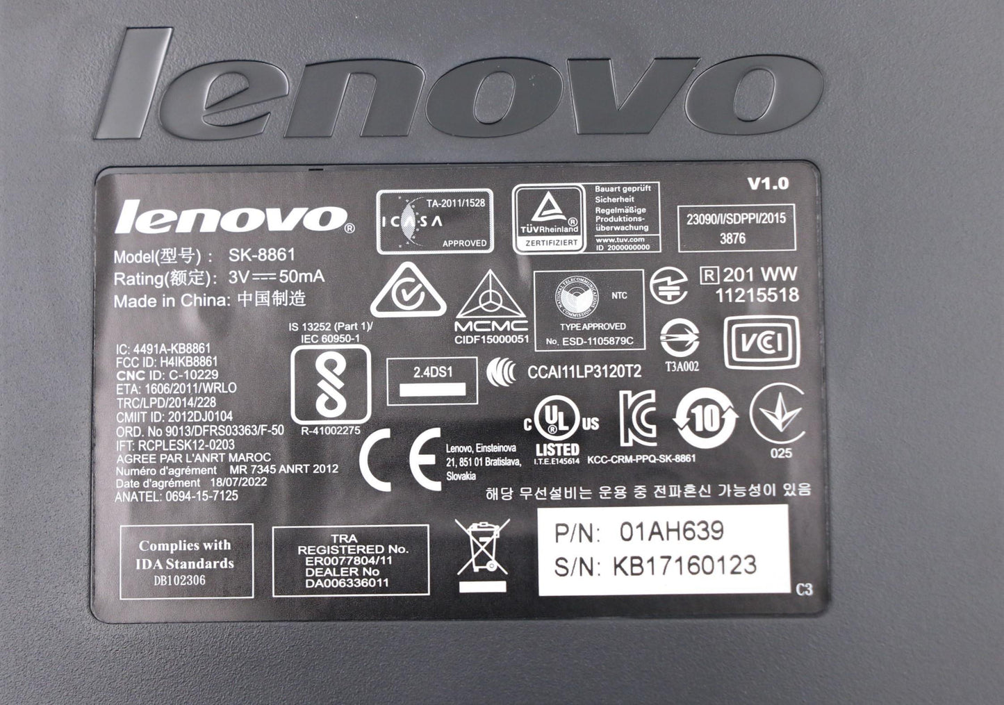 Lenovo 01AH639 Kb Keyboards External