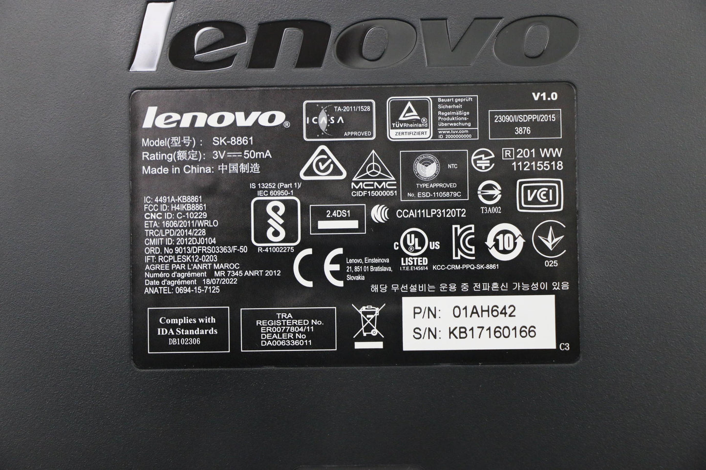 Lenovo 01AH642 Kb Keyboards External