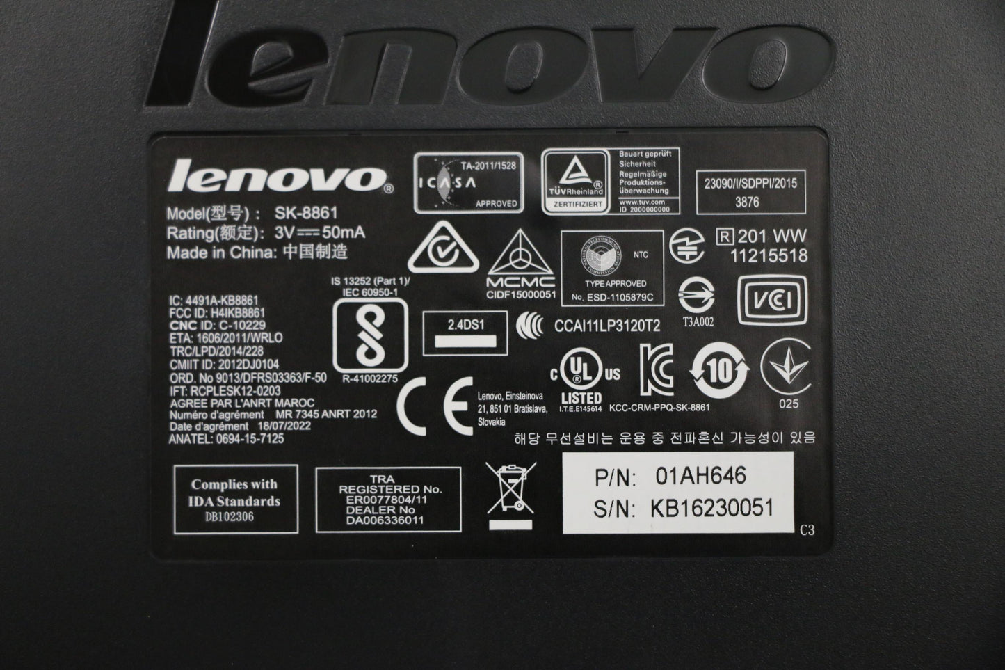 Lenovo 01AH646 Kb Keyboards External