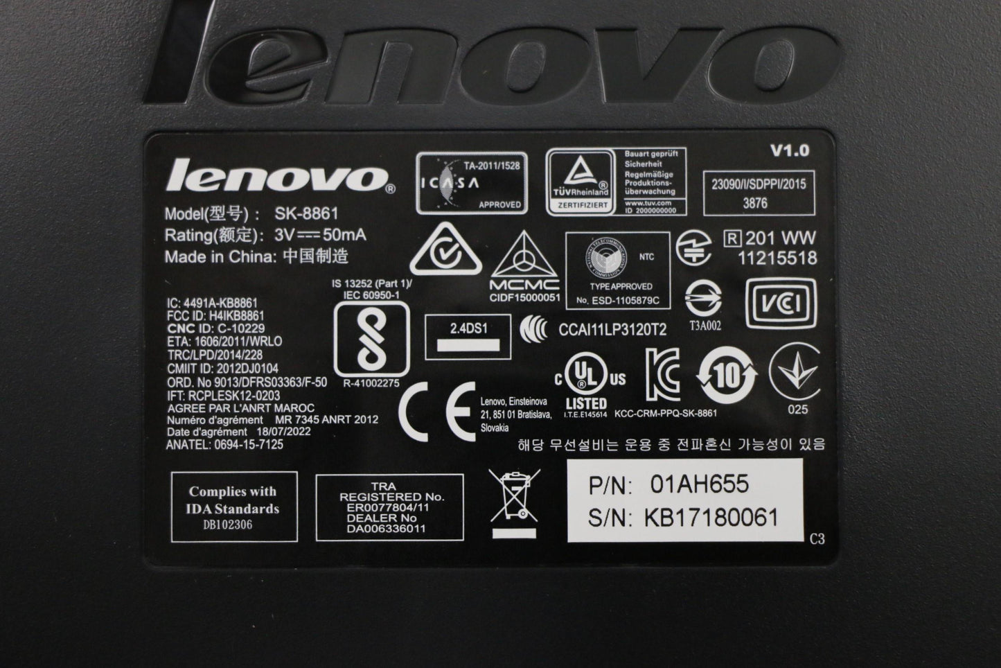 Lenovo 01AH655 Kb Keyboards External