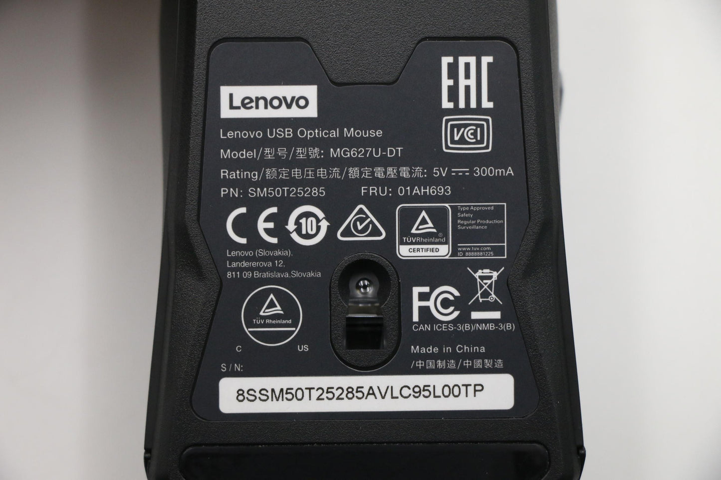 Lenovo G-Tech Mg627U Usb Mouse Black - 01AH693