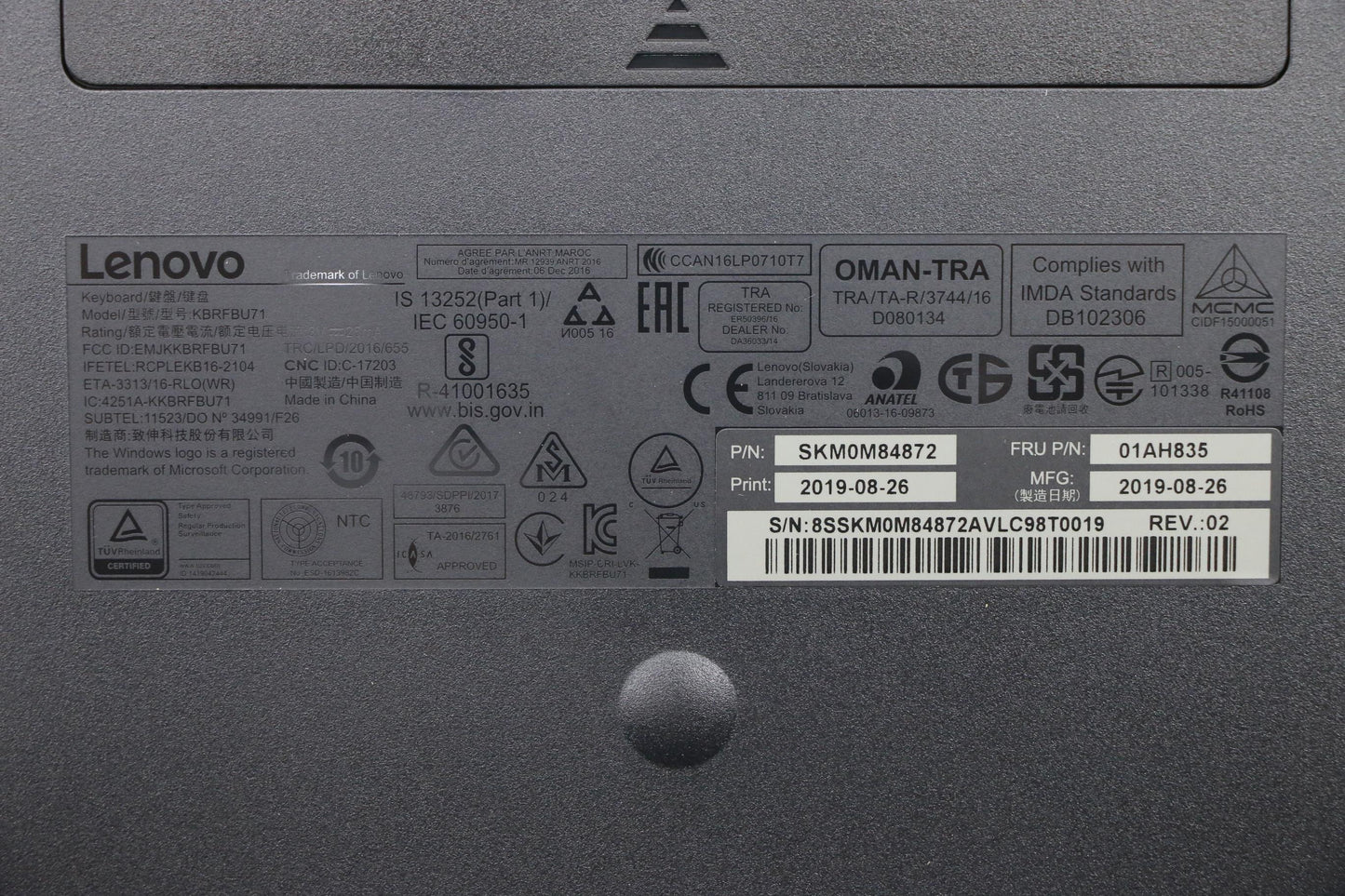 Lenovo Kyb_Mouse Primax Rfbu71 2.4G B - 01AH835