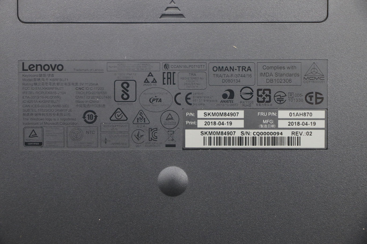 Lenovo Primax Rfbu71 2.4G Bk Nod - 01AH870