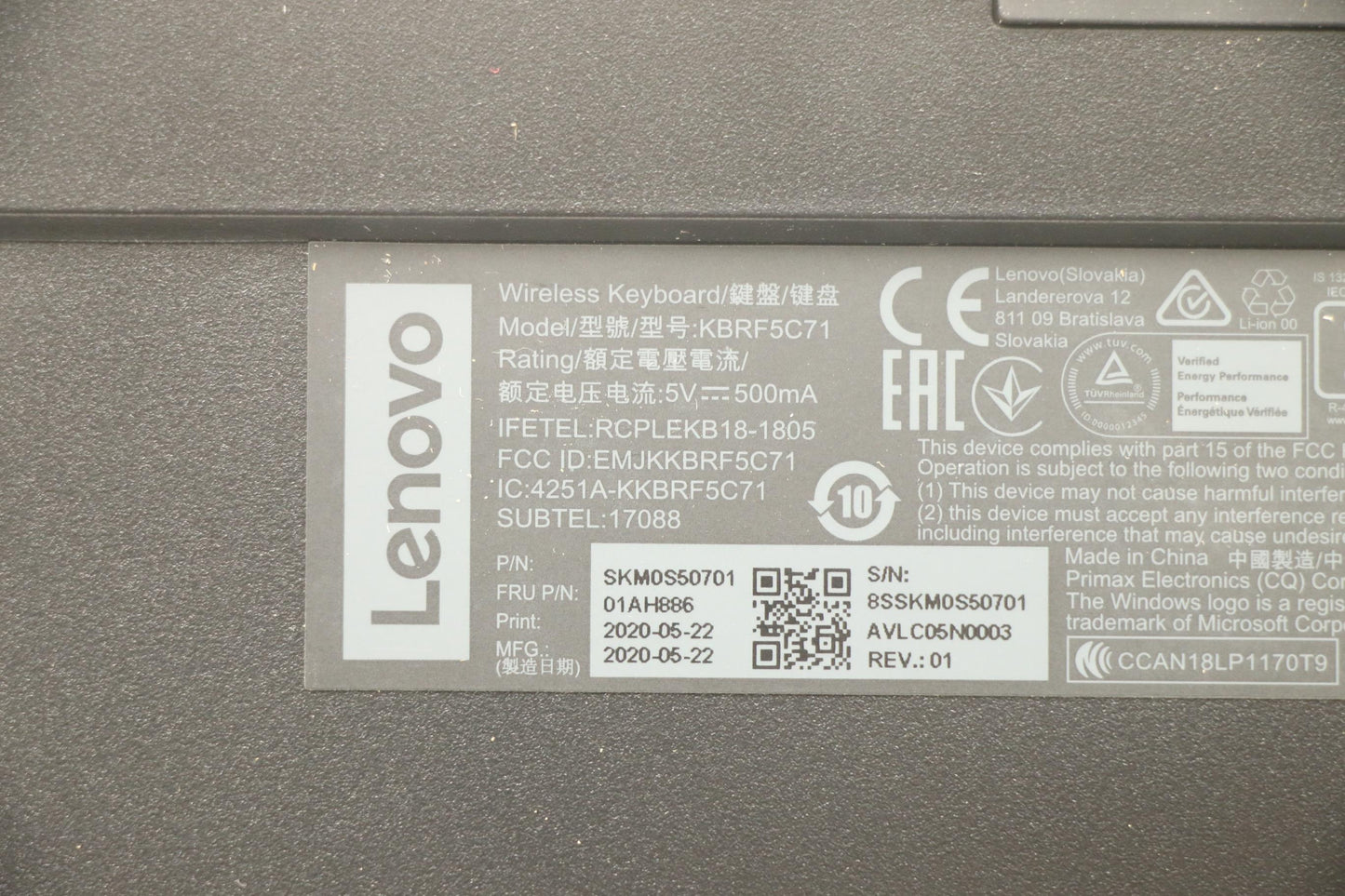 Lenovo Primax A940 2.4G Gy Pt - 01AH886