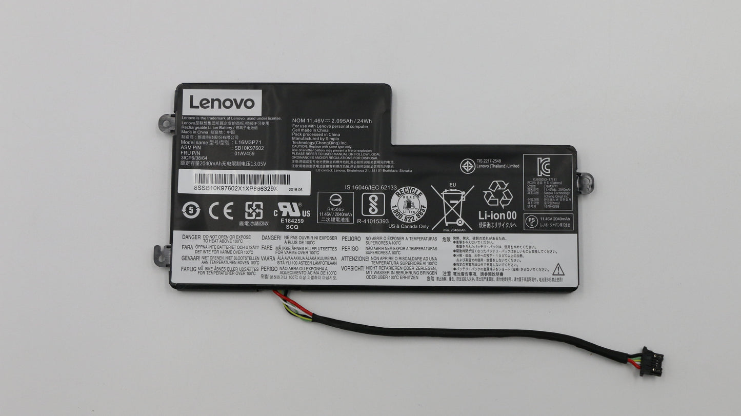 Lenovo Internal 3C 24Wh Liion Smp - 01AV459