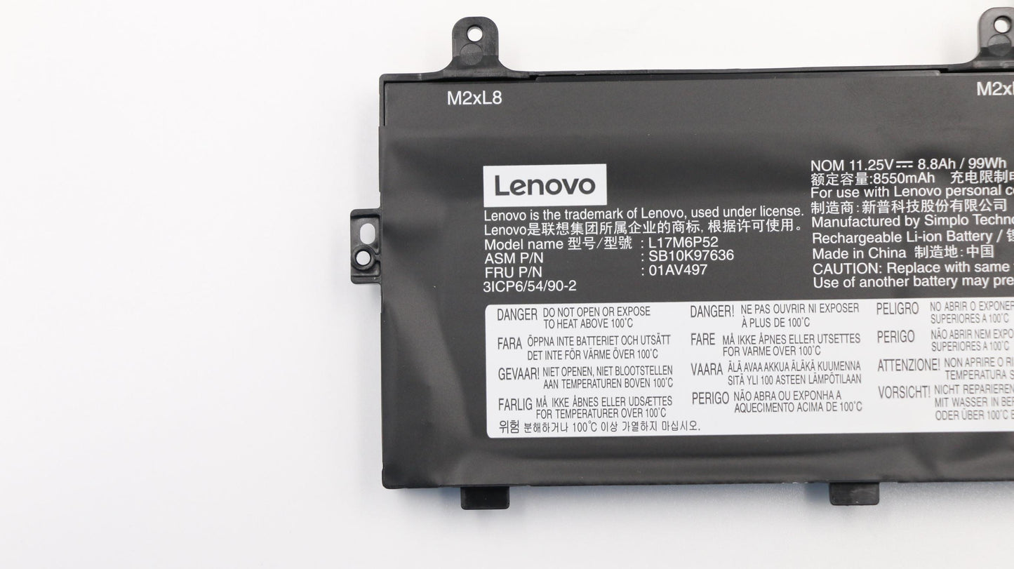 Lenovo 01AV497 Batt Internal 6C 99Wh Liion Sm