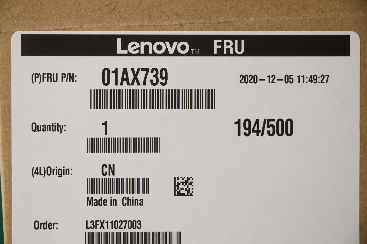 Lenovo (01AX739) Wireless LAN Adapter, CMB, FXN, 8822BE FCC