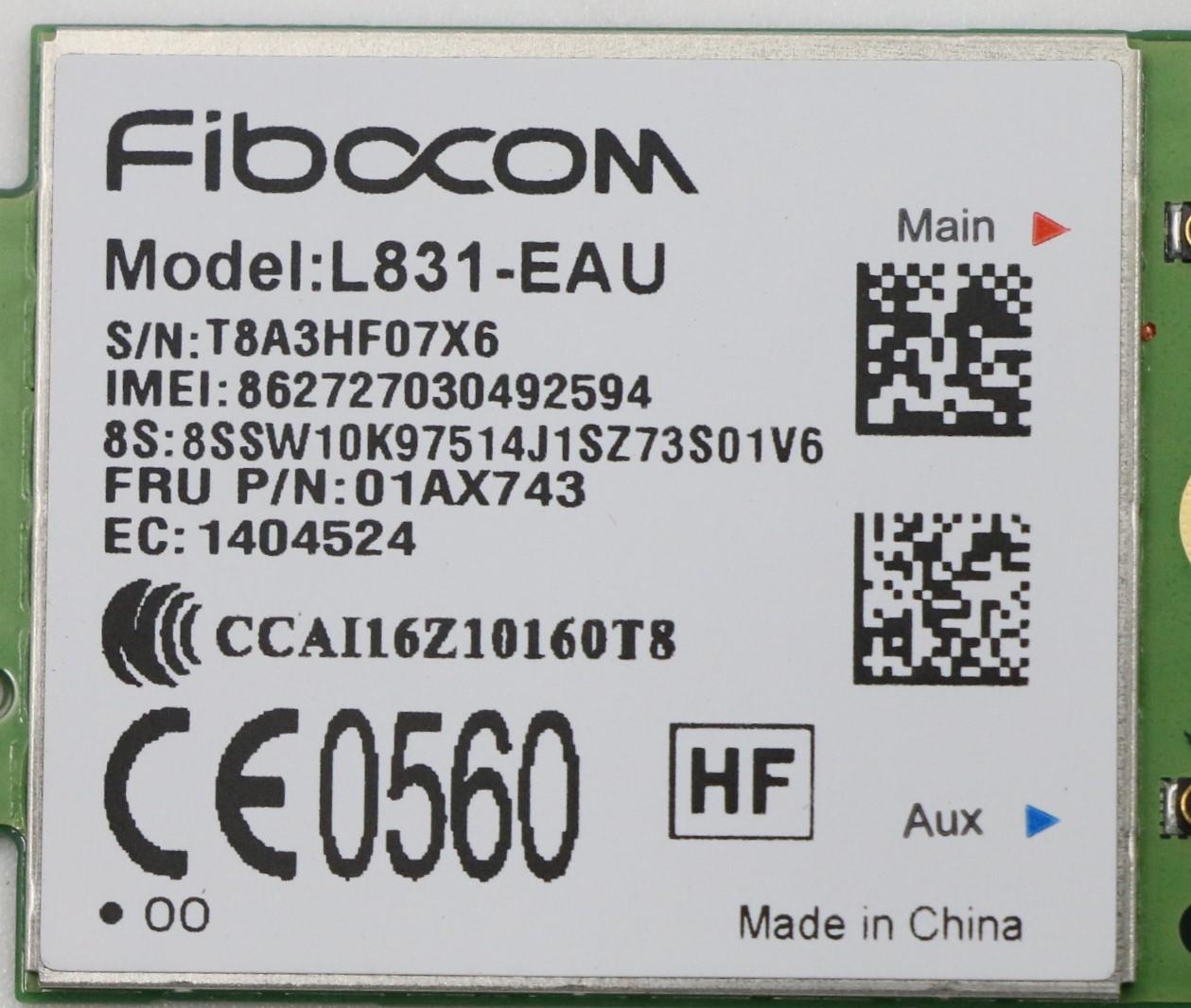 Lenovo Wireless, Cmb, Fbc, Xmm7161 - 01AX743