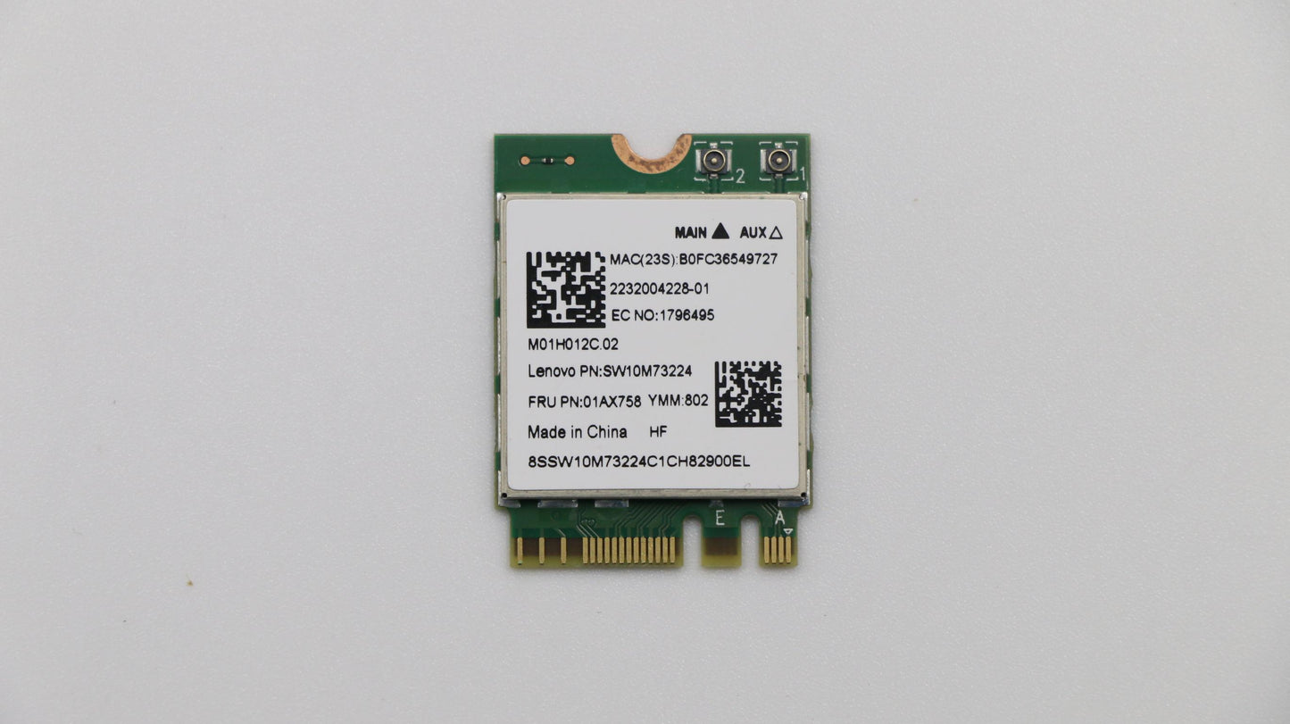 Lenovo Wireless,Cmb,Cbt,8822Be Fcc - 01AX758