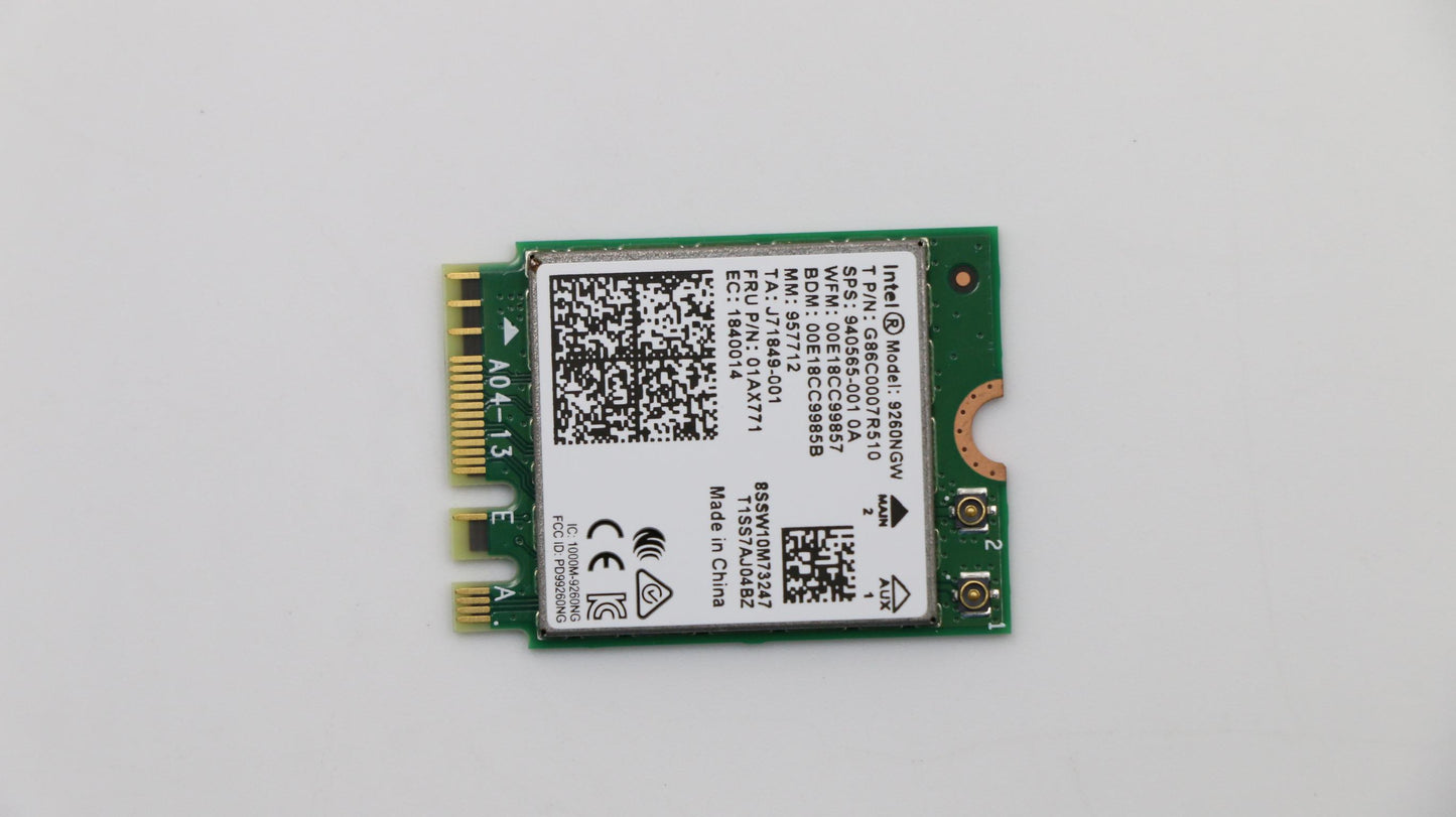 Lenovo (01AX771) Intel Thunder Peak 2 Wireless Module, 9260 2x2 AC + Bluetooth 5.0, PCIe, vPro, M.2