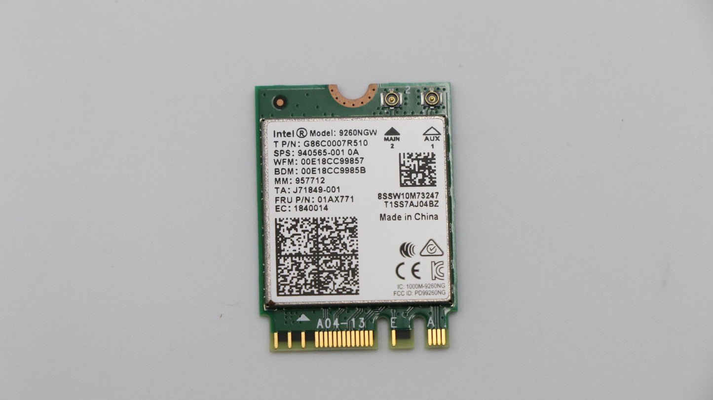 Lenovo (01AX771) Intel Thunder Peak 2 Wireless Module, 9260 2x2 AC + Bluetooth 5.0, PCIe, vPro, M.2