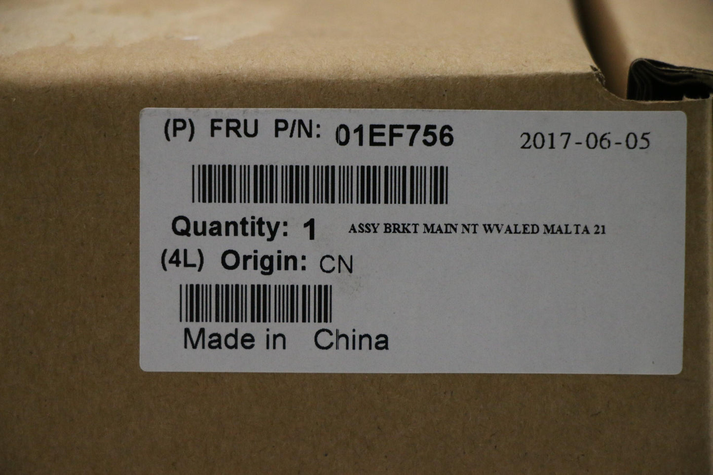 Lenovo Assembly_Brkt_Main_Nt_Wvaled_M - 01EF756
