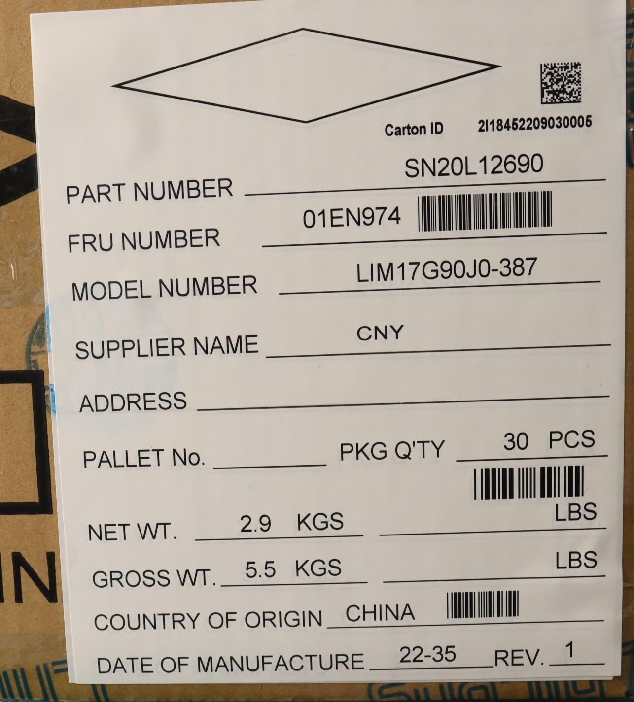 Lenovo Fru Cm Sh Nec Asm Chy Kb Jp - 01EN974