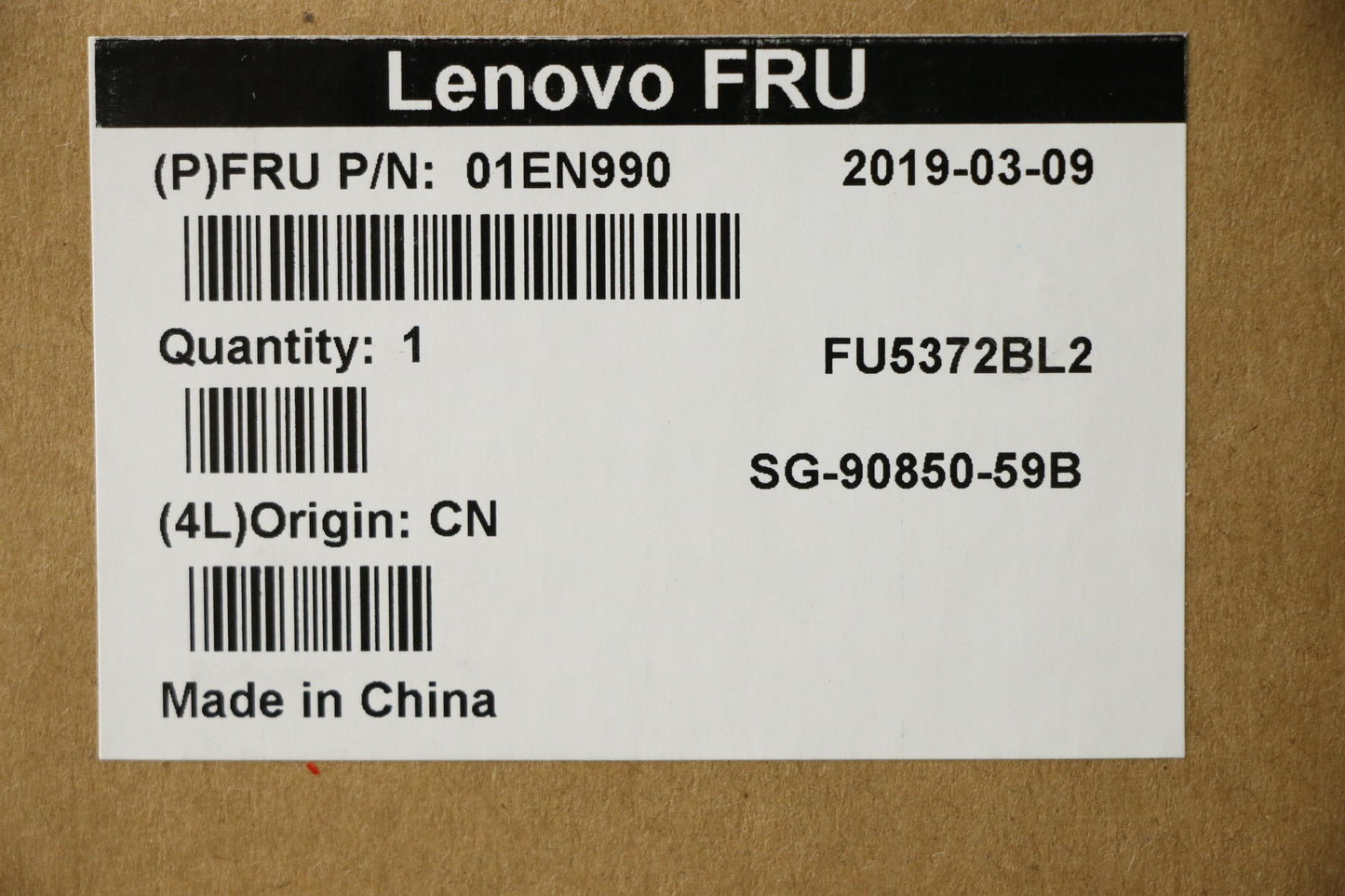 Lenovo 01EN990 Fru Como Nmasmltnkbblbkczs