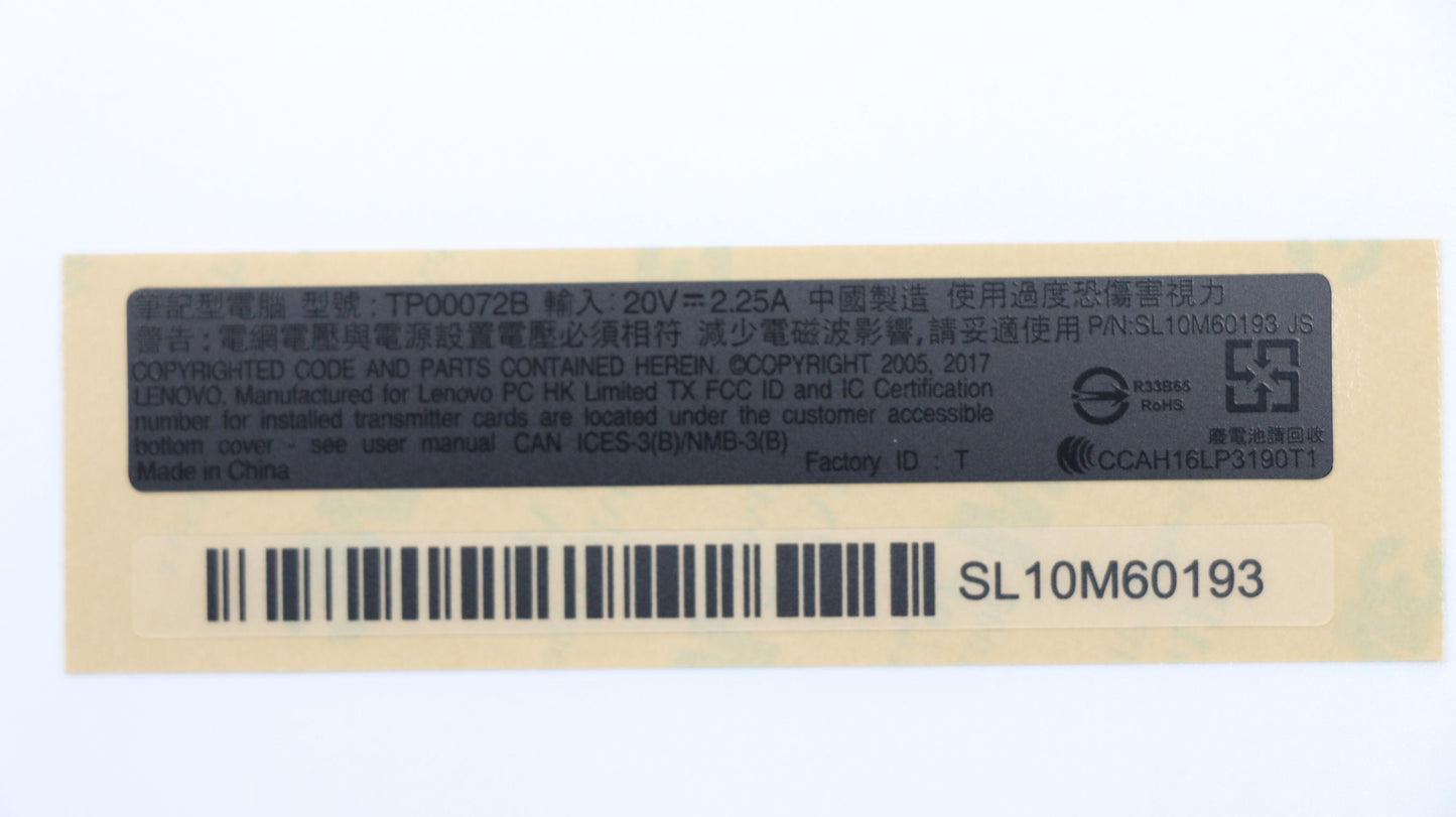 Lenovo Label Kit Screw,Black,Th-2 - 01ER372