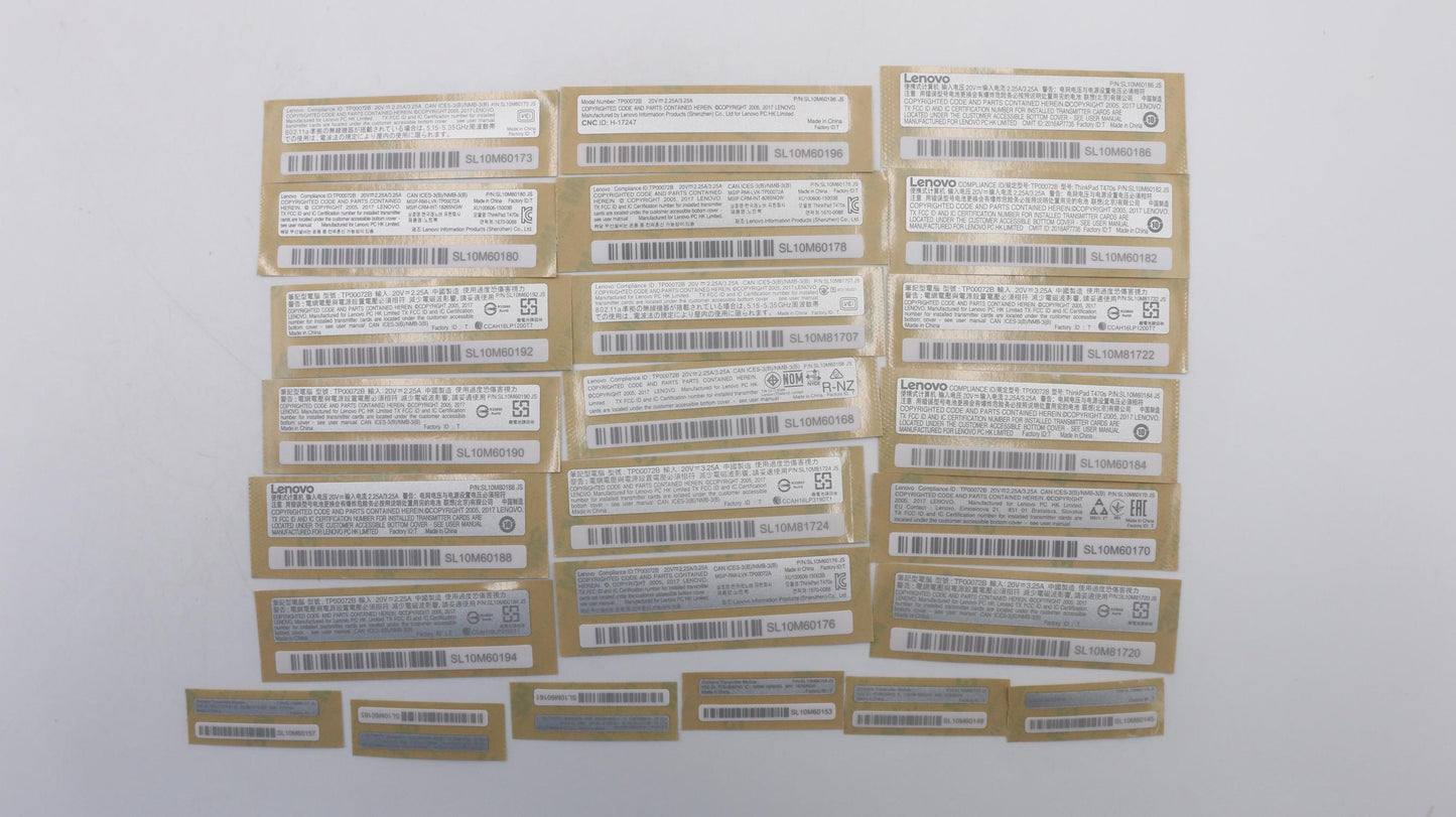 Lenovo Fru Geo Label Kit,Silver,Th-2 - 01ER373