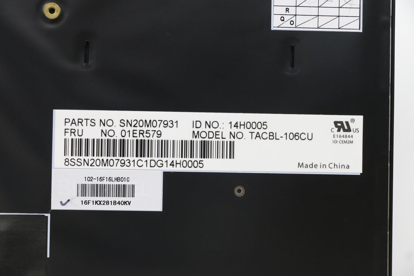 Lenovo Kb Lim16F16Cuj442 Cfb Lts-1 Bl - 01ER579