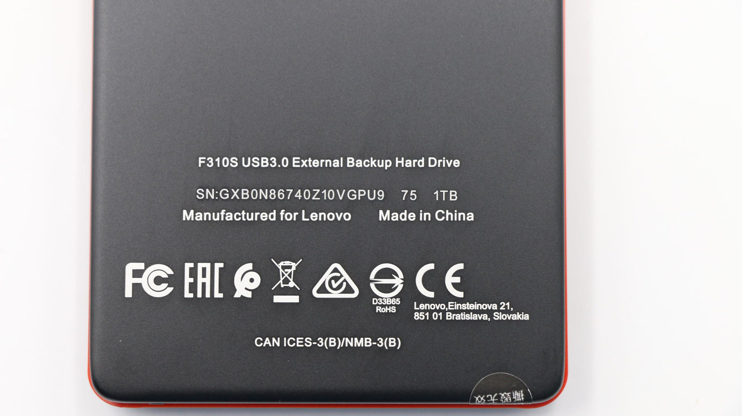Lenovo F310S Hdd 1Tb Black (Row) Fru - 01FJ191