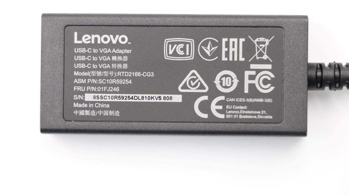 Lenovo 01FJ246 Cable_Bo Usb-C To Vga Adapter