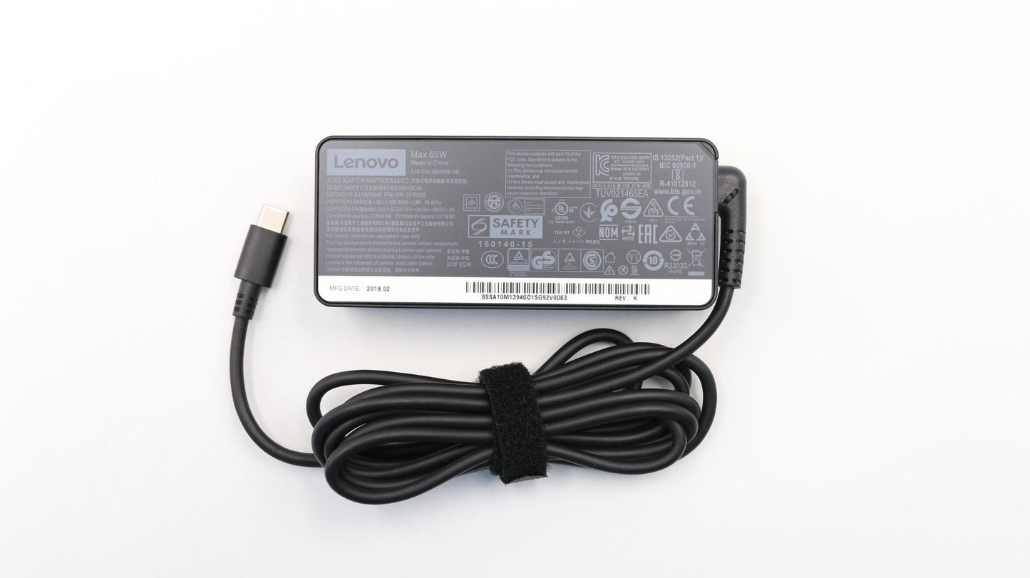 Lenovo (01FR030) AC Adapter, Delta ADLX65YDC3A, 20V, 3.25A