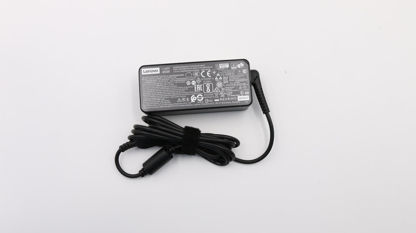 Lenovo (01FR035) 45W Rectangle AC Adapter, 3-Prong, COO, Black