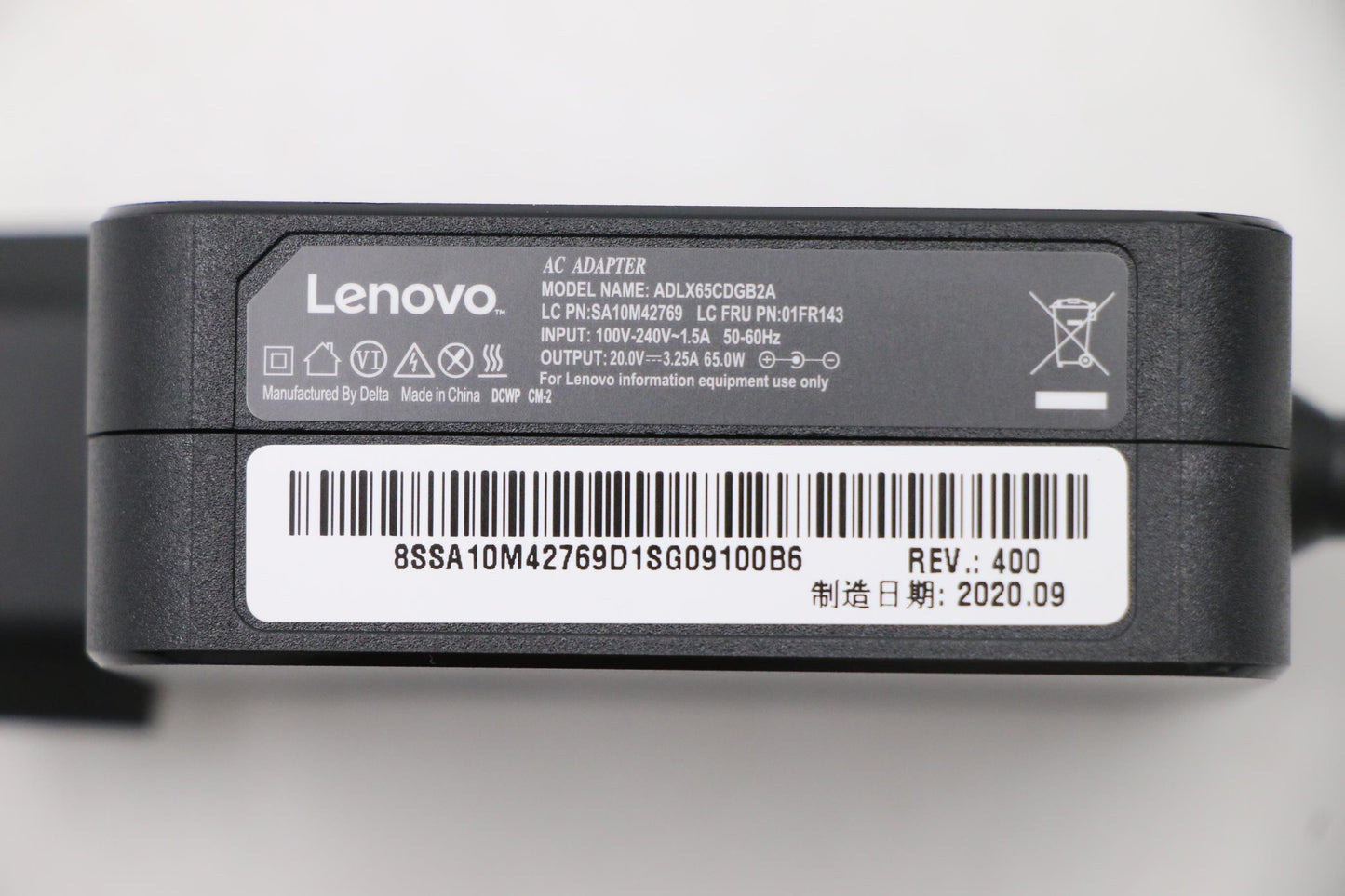 Lenovo Ac Adapter Adlx65Cdgb2A 20V3.2 - 01FR143