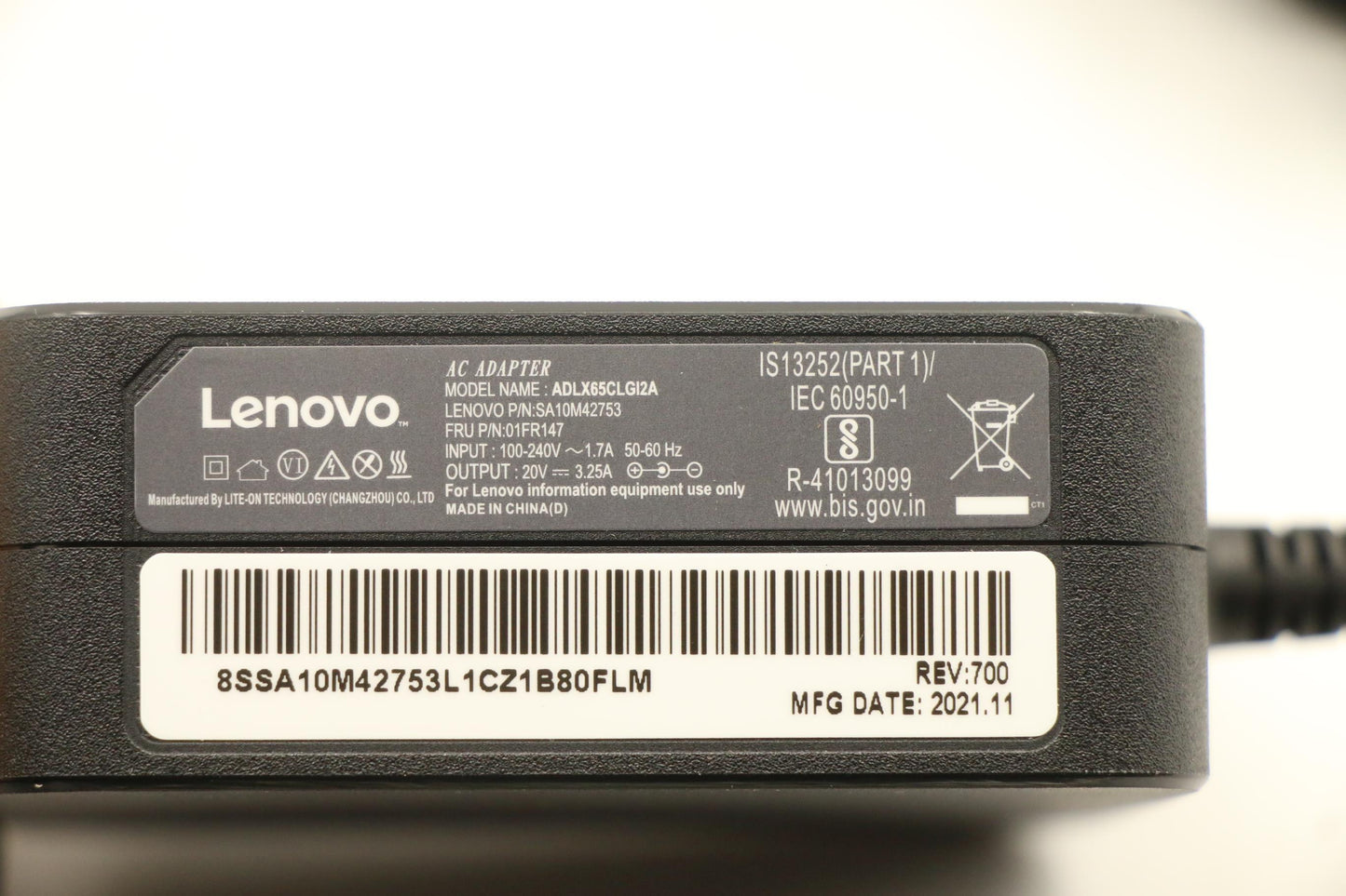 Lenovo Ac Adapter Adlx65Clgi2A 20V3.2 - 01FR147