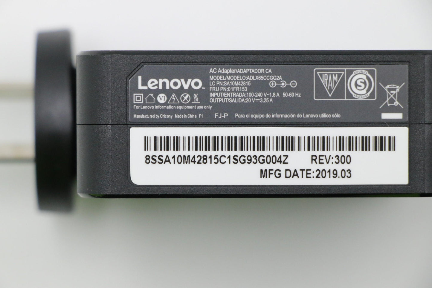 Lenovo Ac Adapter Adlx65Ccgg2A 20V3.2 - 01FR153