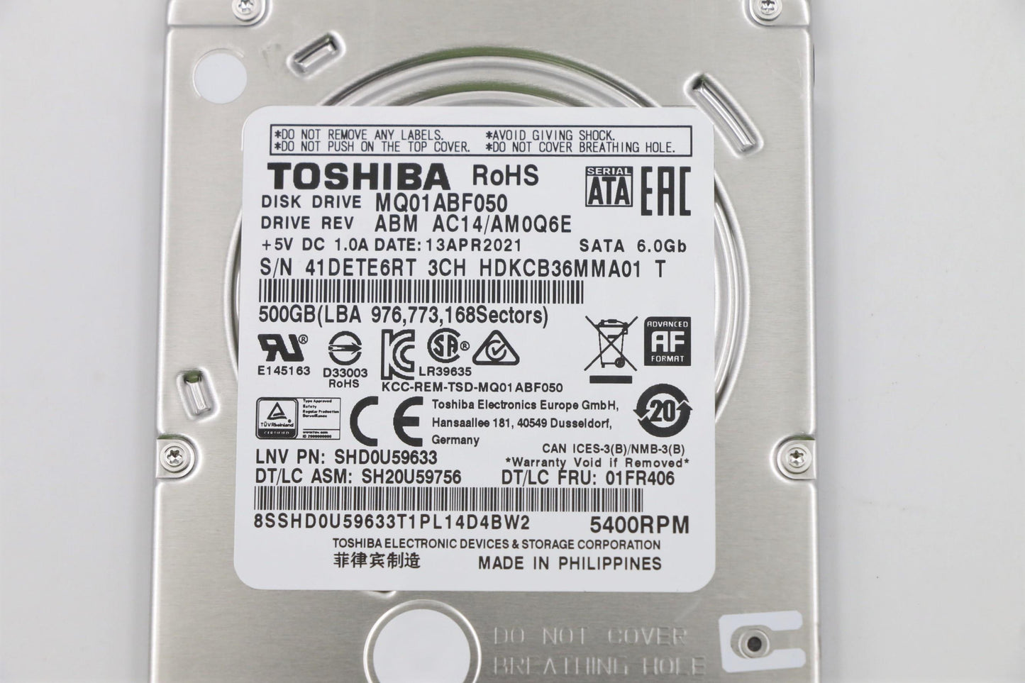 Lenovo Tsb Aquariusb Slim 500G 5.4K H - 01FR406